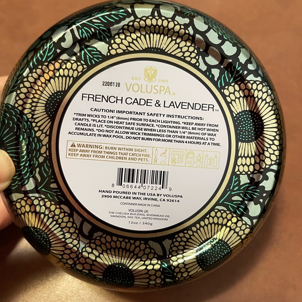Voluspa French Cade Lavender Tin Candle - Picture 3 of 4